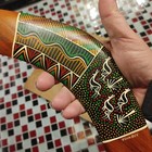 Hand Painted Native Art Handcrafted Wooden Boomerang Australian Artcraft Sz 17 