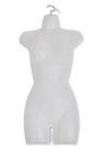 Molded Female Display Form White Torso Mannequin For Retail Tees And Clothing
