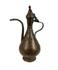 Antique Large Middle Eastern Turkish Dovetailed   Hammered Copper Ewer   Vessel