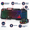 Raiku T16 Rgb Gaming Keyboard Mouse Combo Wired Usb Led Backlit Pc 104-key