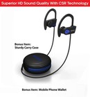 Bluetooth Sports Headphones Wireless Earbuds Mic Ipx7 Waterproof Sweatproof Gym
