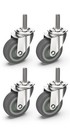 3 Inch Caster Wheels Threaded Stem Casters Set Of 4 Heavy Duty Swivel Wheel New 