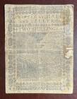 1773 Pennsylvania Two-shilling Note   hall   Sellers   colonial Currency