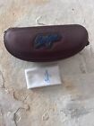 Maui Jim Brown Zippered Sunglasses Case W  Clip W  Cleaning Cloth