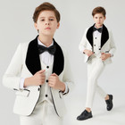 Boys Formal Pink Suit Kids Birthday Dress Blazer Vest Pants 3pcs Tuxedo Costume