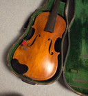 Antique Vintage Wood Violin Fiddle W case For Repair Or Parts