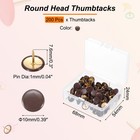 Roundness Push Pins  200 Pcs Thumb Tacks Decorative Pins  Brown