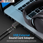 Sabrent Usb External Stereo Sound Adapter For Windows And Mac  Usb-a  Usb-a 