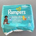 Pampers Diapers -baby Dry - Size 4  28 Count  Absorbent Disposable Infant Diaper