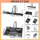 29 5 x18 1  Stainless Steel Single Bowl Kitchen Smart Sink With Pull-out Faucet