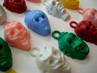 Vtg Plastic Scary Face Gumball Prize Charm Lot Of 24 Devil monster clown pirate