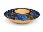 Vintage Hand Made Turned Wooden Wood Enamel Painted Bowl Dish By Peter Nelson