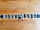 Buffalo Bone 4 Line Choker Beaded Tribal Native American Necklace Brown White
