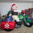 Gemmy 2007 Christmas Airblown Inflatable 7ft Snowman   Penguin Motorcycle