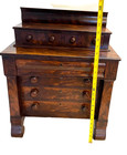 Antique American Empire 1840 s Flame Mahogany Miniature Salesman Sample Chest