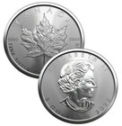 Us 2022 1 Oz Canadian Silver Maple Leaf  5 Coin Fine Silver Bu      Rare Coin