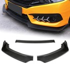Front Bumper Lip Spoiler Fit Honda Civic 2016-2021 Abs Matt Black Sport-style