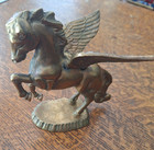 Solid Brass Vintage Pegasus Winged Horse Mythical Fantasy Figurine 7  X 7