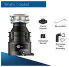 Insinkerator Badger 5 Garbage Disposal 1 2 Hp Standard Series W  Power Cord