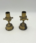 Vintage Antique Solid Brass  heavy  Candle Holder Sturges Engineering Co  Mark