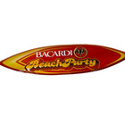 Bacardi Beach Party Surfboard Metal Tin Tacker 30 x7 5  Bar Sign  - Rare