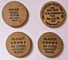 4 Vintage Wooden Nickels