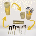 Travel Makeup Brushes Set With Case - 12-piece Professional Cosmetic Kit