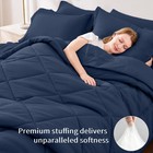 Queen Comforter Set With Sheets 7 Pcs  Soft Bed In A Bag  Navy Blue