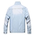 Men s Distressed Ripped Slim Fit Denim Jacket Casual Button Up Trucker Jean Coat