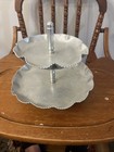Hammered Aluminum Vintage Mid-century Two-tier Stand