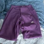 Alo Women   s Purple Solid Ankle Leggings W  Logo Accent  Size S