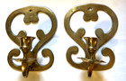 Set Of 2 Vintage Solid Brass Wall Sconce Candle Holders Made In India Home Decor