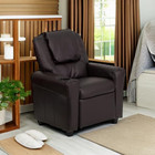 Vana Leathersoft Kids Recliner With Cup Holder  Headrest  And Safety Recline  Co