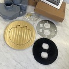Carlon E97br2d Brass Floor Box Cover Duplex Receptacles And Two Data Ports