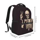 Dujiea 17 Inch Backpack Rock And Roll Skull Skeleton Laptop Backpack School B   