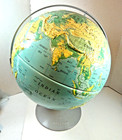 Vtg Nystrom 39-47 Sculptural Relief Globe World Map Large 40cm 16  Full Color A 