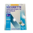 Nicorette Nicotine Polacrilex Gum  Stop Smoking  Aid Value Pk 160p 2mg Exp 2027
