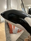 18 Inch Resin Whale On Burlwood On Base Stunning John Perry Design Signed Artist