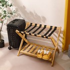 Convenient Bamboo Travel Folding Luggage Suitcase Rack Stand Home Hotel
