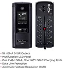 Cyberpower 1175va Battery Backup With Surge Protection   Usb Charging S175uc