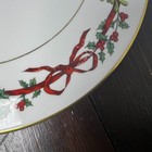 Royal Worcester Holly Ribbons Serving Plate Christmas Cake Stand Dish Tableware