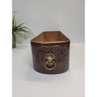 Antique Wooden Sewing Machine Drawer  Curved Drop Leaf Cabinet Box Planter Bin
