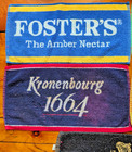 Lot Of 5 Vintage Bar Pub Towels Foster s Kronenbourg Guinness Greene King Xxxx