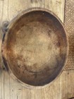 Vintage  Antique Wood Dough Bowl  Oval 10    11  Diameter X 2    Tall  Primitive 