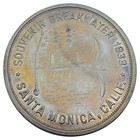 1933 Santa Monica Breakwater Medal -  larsco 2  Hk-683 Brass California Token
