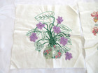 Vintage 1930 s 2 Quilt Blocks Appliqued   Embroidered Flowers  13   10 5 