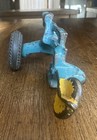Vintage Arcade Cast Iron Blue And Yellow Plow Toy Farm Equipment