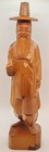 Vintage Asian Couple Wood Hand Carved Figurines Man   Woman Child Hand 12  Tall
