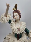 Lg  Rare Antique German Unterweissbac Dresden Lace Man  woman Pair Figurines 11 