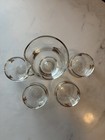 Clear Glass Pitcher   4 Rocks Glasses Set Gold black Animal Mid-century